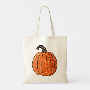 Glitter Pumpkin Tote Bag