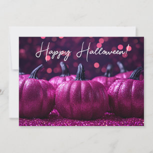 Glitter Pumpkins Halloween Greeting Card