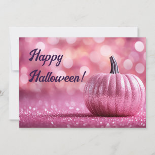 Glitter Pumpkins Halloween Greeting Card
