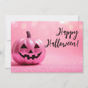Glitter Pumpkins Halloween Greeting Card