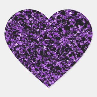 Glitter purple heart sticker