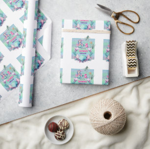 Glitter Purple Mermaid birthday  Wrapping Paper