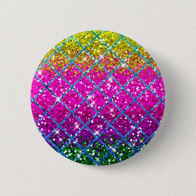 Glitter Purple Snakeskin 2 Inch Round Button (Front)
