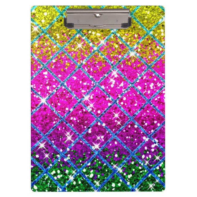Glitter Purple Snakeskin Clipboard (Front)
