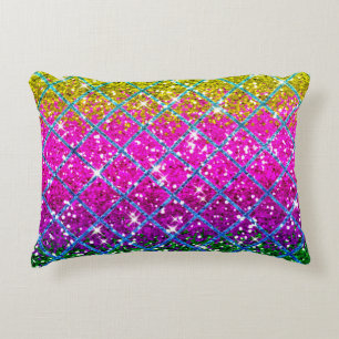 Glitter Purple Snakeskin Decorative Pillow
