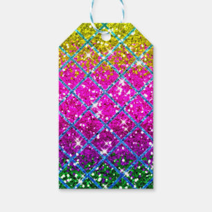Glitter Purple Snakeskin Gift Tags