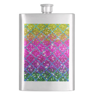 Glitter Purple Snakeskin Hip Flask