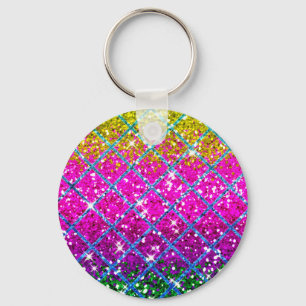 Glitter Purple Snakeskin Keychain