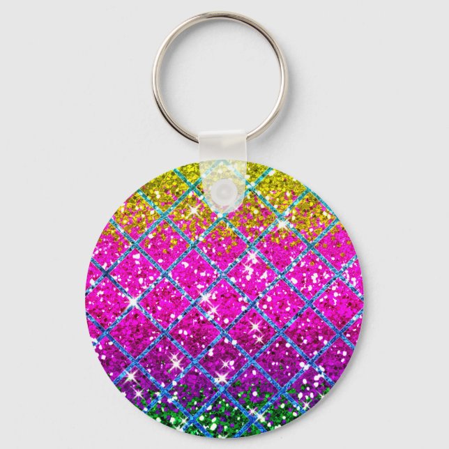 Glitter Purple Snakeskin Keychain (Front)