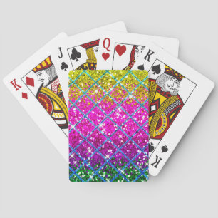 Glitter Purple Snakeskin Playing Cards