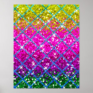 Glitter Purple Snakeskin Poster