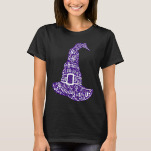 Glitter Purple Witch Magic Hat Halloween Costume W T-Shirt