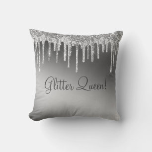 Glitter Queen Gorgeous Gold Girly Sparkle Shiny Throw Pillow