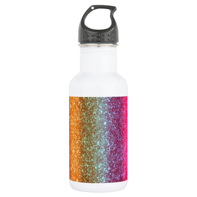 Glitter Rainbow gradient 532 Ml Water Bottle (Front)