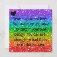 Glitter Rainbow Heart Blank