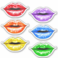 Glitter Rainbow Love Lips