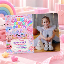 Glitter Rainbow Squishy Girl Birthday Party Photo