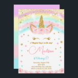 Glitter Rainbow Unicorn Kids Birthday Invitation<br><div class="desc">Glitter Rainbow Unicorn Kids Birthday Invitation,  Rainbow Unicorn Invitation,  Glitter Unicorn Invite,  Rainbow Glitter Unicorn Birthday Invitation,  Unicorn Party Invitation,  Glitter Unicorn Party Invite,  Unicorn,  Digital Rainbow Unicorn Invitation,  Digital Unicorn Birthday Invite,  Unicorn Party,  Unicorn Birthday</div>