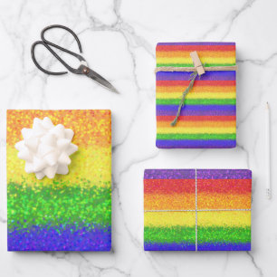 Glitter Rainbow Wrapping Paper