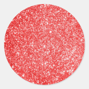 Glitter Red Classic Round Sticker