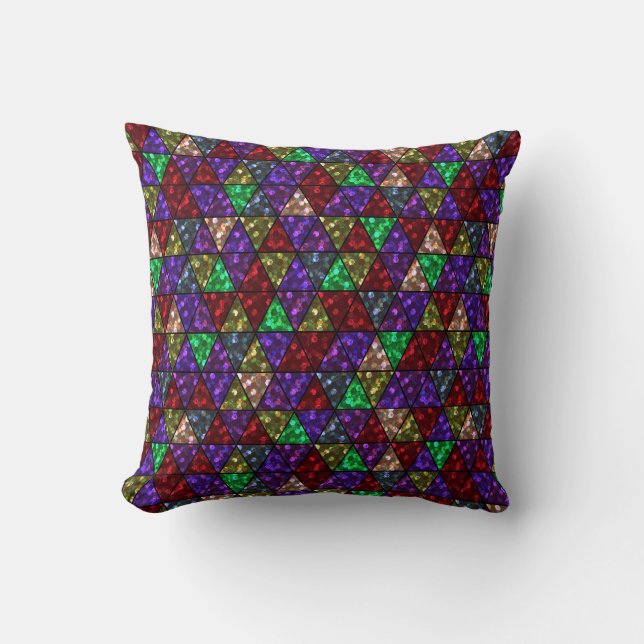 Glitter. Red, green, purple. Throw Pillow (Front)