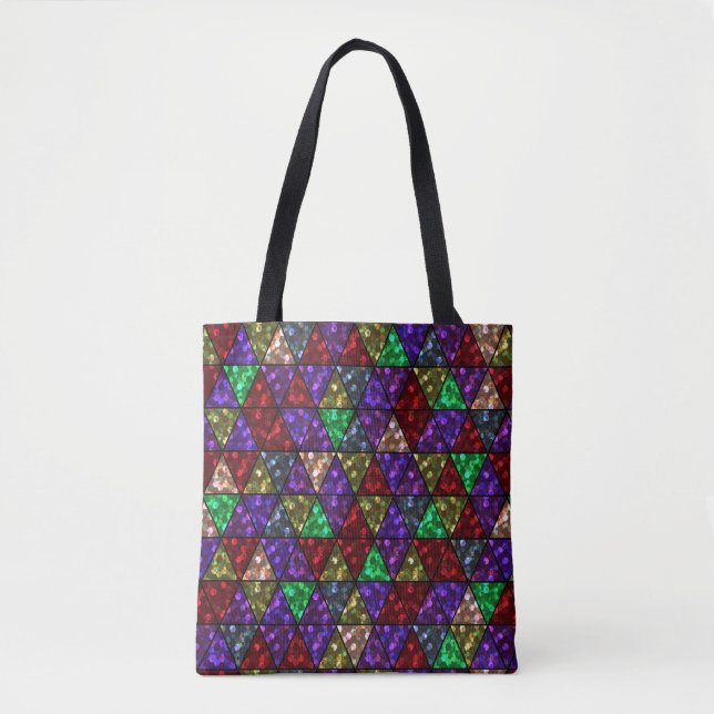 Glitter. Red, green, purple. Tote Bag (Front)