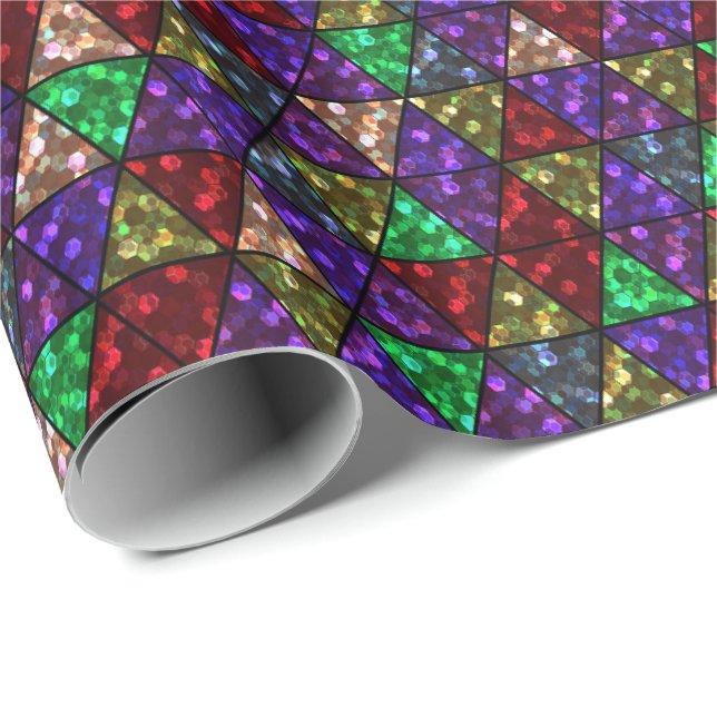 Glitter. Red, green, purple. Wrapping Paper (Roll Corner)