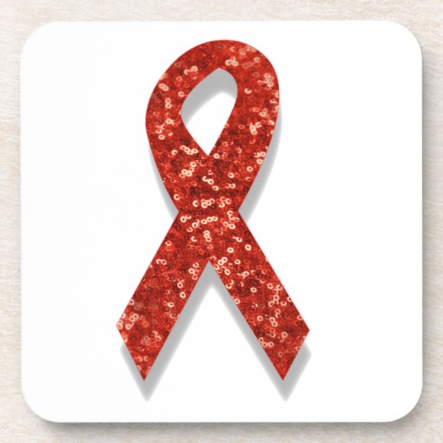 glitter red ribbon coaster (Front)