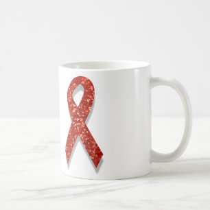 glitter red ribbon coffee mug