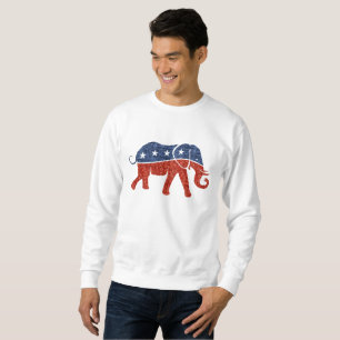 glitter republican elephant mens sweatshirt