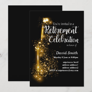 Glitter Retirement Celebration invitation