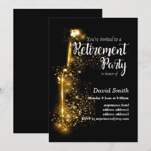 Glitter Retirement Party invitation