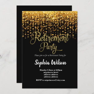 glitter Retirement Party invite