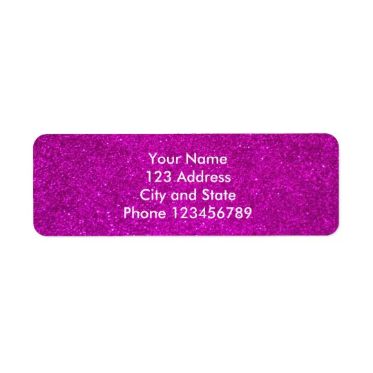 Glitter return address labels | faux pink glimmers