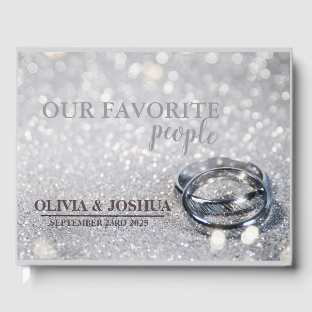Glitter Rings Guest Book | Luxurious Weddings (Front)