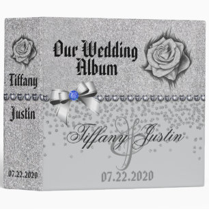 Glitter, Rose Diamonds & Bow Wedding Album Binder