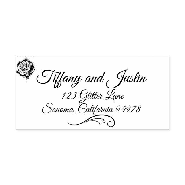 Glitter, Rose Diamonds & Bow Wedding Rubber Stamp (Design)