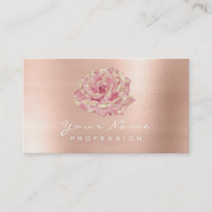 Glitter Rose Flower  Gold Champagne  Lux Business Card