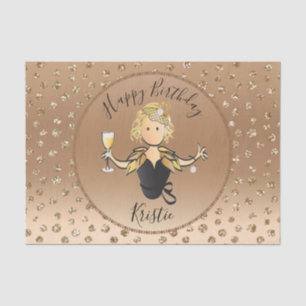 Glitter Rose Gold Birthday or Retirement Party  Tissue Paper