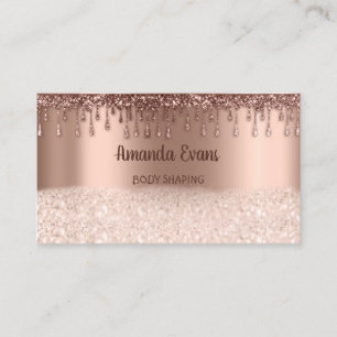 Glitter Rose Gold Cosmetics SPA Studio Wellness Appointment Card