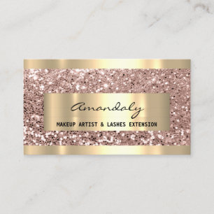 Glitter Rose Gold Frame Event Planner Make-up Business Card