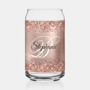 Glitter Rose Gold Glam Fancy Monogramme