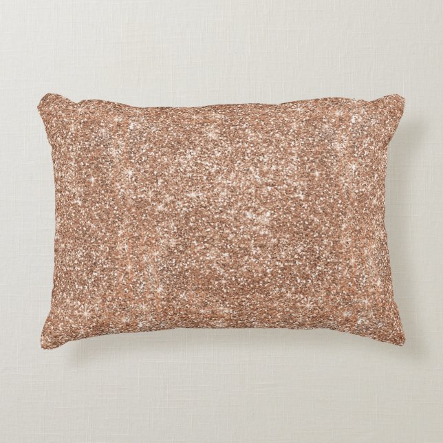 Glitter Rose Gold glitter sparkle shiny pillow (Front)