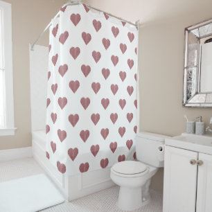 Glitter Rose Gold Hearts White Background