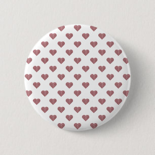 Glitter Rose Gold Hearts White Background 2 Inch Round Button