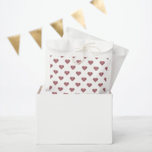 Glitter Rose Gold Hearts White Background Favour Bag