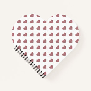 Glitter Rose Gold Hearts White Background Notebook