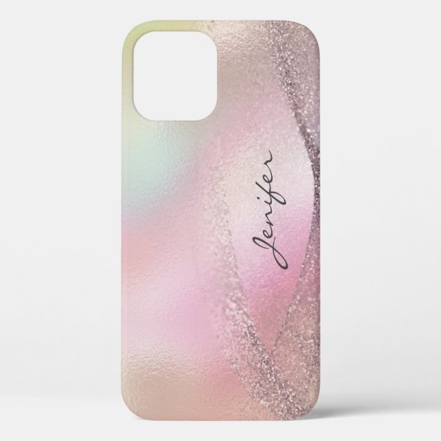 Glitter rose gold holographic abstract Case-Mate iPhone case (Back)