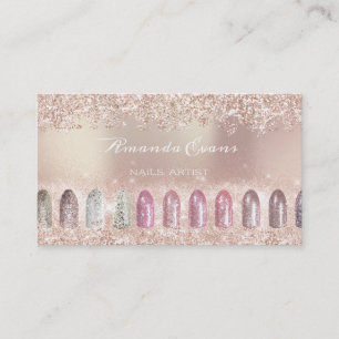 Glitter Rose Gold Nail Artist Appointment Manicure