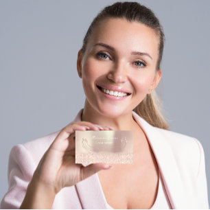 Glitter Rose Gold Nails Artist Appointment Card